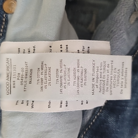 GOOD AMERICAN Good Waist Raw Edge Ankle Skinny Jeans Size 12 - Picture 9 of 10